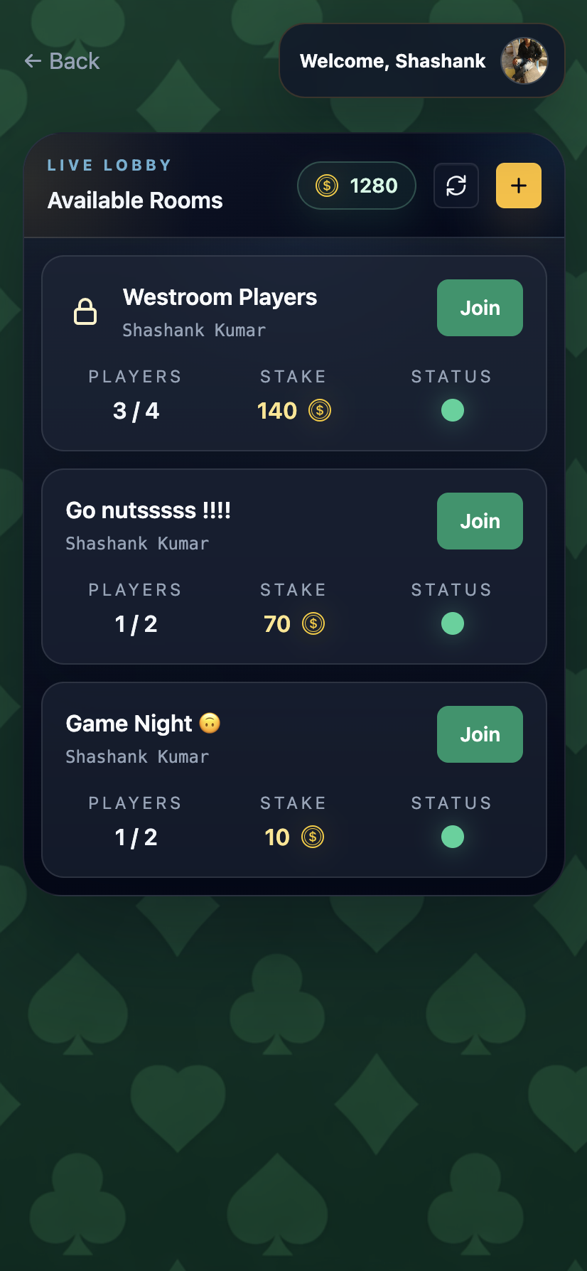 Sevens Royale lobby screen